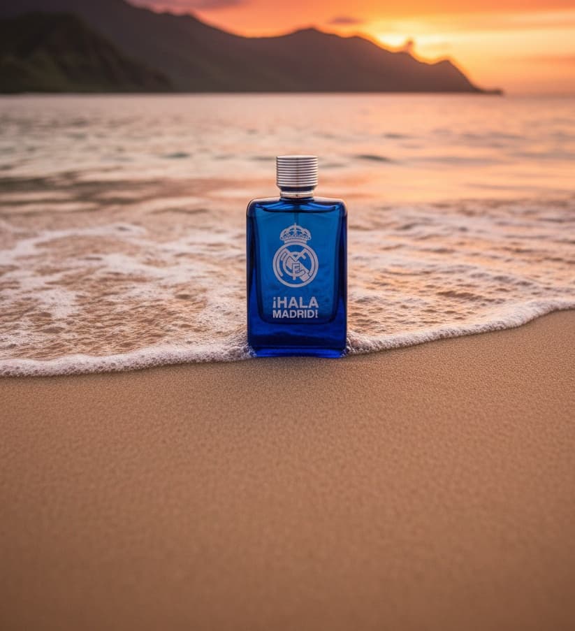 Mesmo perfume na areia da praia ao pôr do sol, foto profissional